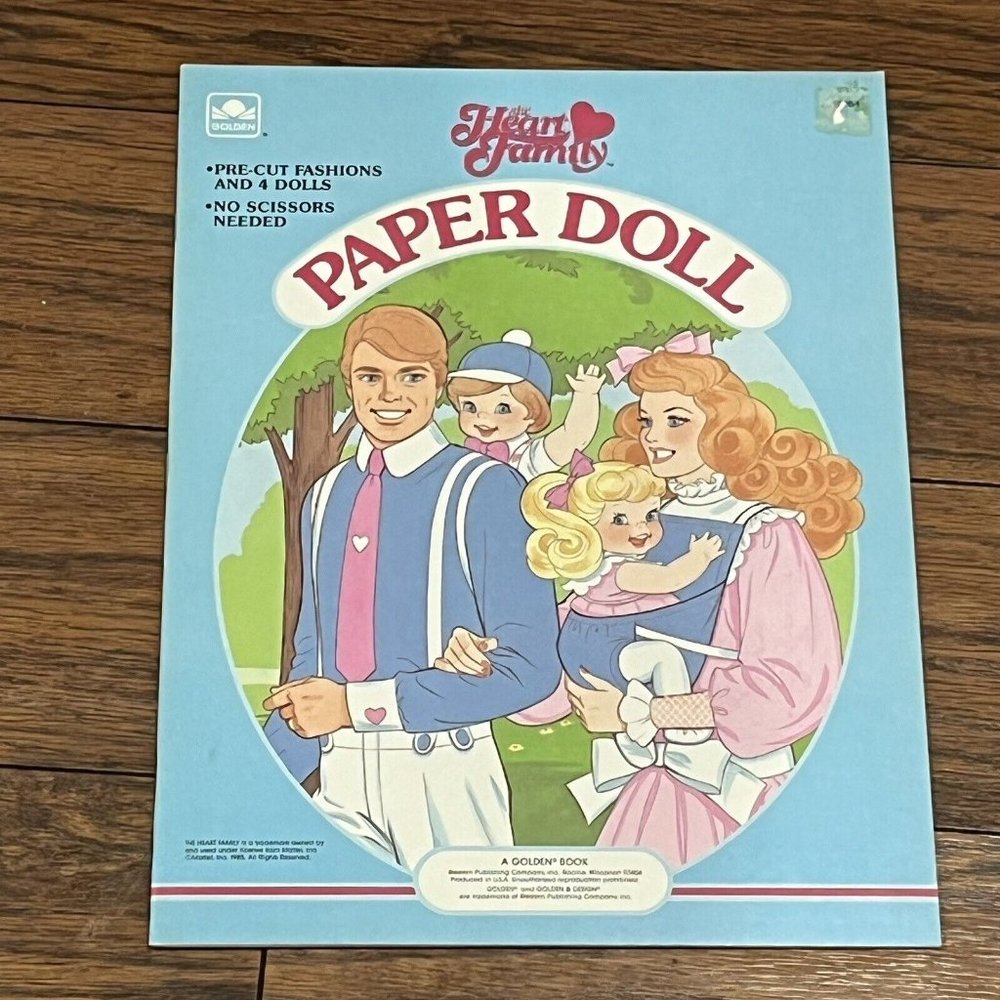 Vintage 1985 Mattel The Heart Family Paper Doll Book Uncut